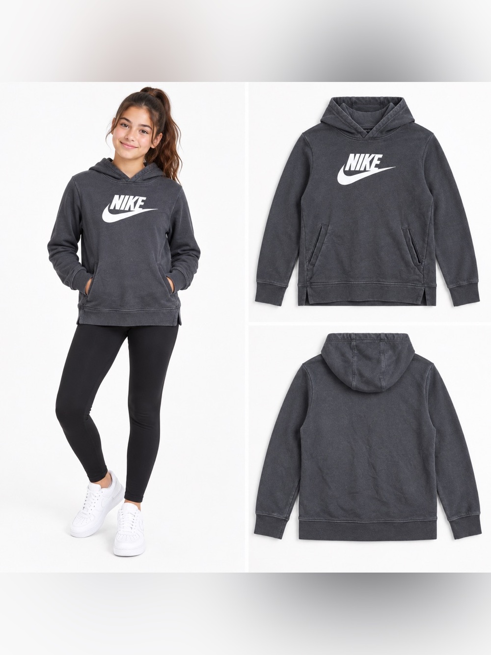 Nike Youth Sportswear Club Fleece Futura Logo Hoodie Black XL